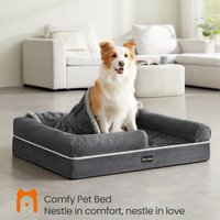 Feandrea Dog Sofa Bed with Removable Cover - Grey