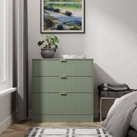 Nashville F Ready Assembled 3 Drawer Deep Chest - Reed Green