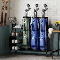 3 Golf Bag Stand Golf Bag Organizer - Black
