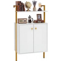 2-Tier Modern Display Storage Shelf - White