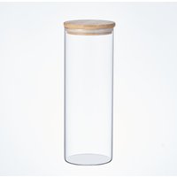 Eden & Willow Airtight Glass Pantry Storage Jar with Bamboo Lid - Clear / 1.8l