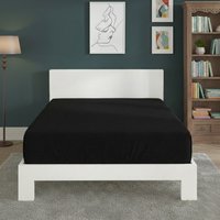 Snug City Polycotton Fitted Sheet Extra Deep 40cm Skirt Easy Care in Black | Size: Single