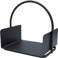 Conway Modern Fireside Accessory Log Coal Holder - Black