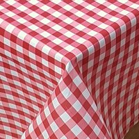 Gingham Check Cherry Fitted Sheet Cotton Red White - Cherry Red / Double