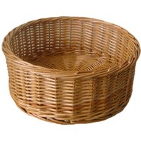 Large Round Straight Sided Wicker Tray - Brown