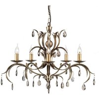 Lily 5 Light Chandelier Metallic Bronze Floral Leaves Design - Metallic Bronze