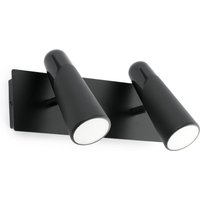 Lao LED 2 Light Indoor Adjustable Wall Spotlight Black - Black