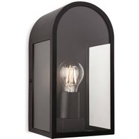 Eva 1 Light Outdoor Wall Lantern Black IP44 E27 - Black