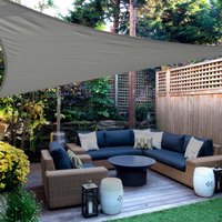 Triangle Sun Shade Outdoor Garden Canopy - Grey / 400cm