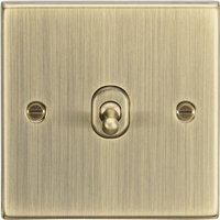 Knightsbridge 10AX 1G Intermediate Toggle Switch - Square Edge Antique Brass - - Antique Brass