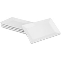 Set of 4 - Porcelain Serving Platters - White