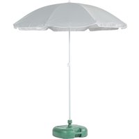Harbour Housewares, Metal Beach Parasol And Base Set - Grey/Green Harbour Housewares, Metal Beach Parasol And Base Set - Grey/Green