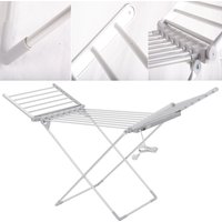 Electric Folding Heated Clothes Airer Drying Rack - Silver