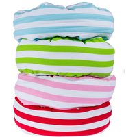 Stripe Pleated Round Floor Cushion - Green
