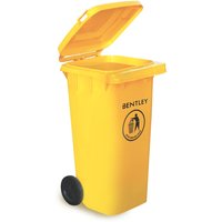 Outdoor Household Waste Medium Rubbish 120 Litre Wheelie Bin - Yellow