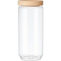 Idilica Glass Storage Jar with Beechwood Lid, 1000ml - Clear