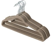 Velvet Coat Hangers Non-Slip Clothes Suit Hangers for Adults - Beige