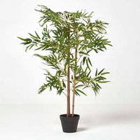 Homescapes Tall Artificial Bamboo Tree in Black Pot - Green
