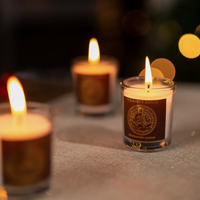 Buddha Scented Candle Jars Set - Clear / Patchouli