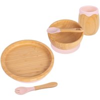 5pc Bamboo Round Baby Weaning Set - Pastel Pink