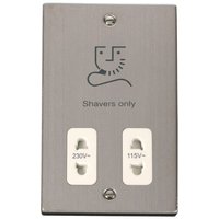 Stainless Steel Shaver Socket 115v230v - White