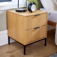 Home Source Wisbech 2 Drawer Bedside - Natural