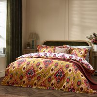 Dawson Ikat Reversible Duvet Cover Set - Amber / Double