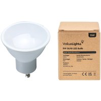 10 Pack GU10 White Spot LED 5W 6500K 480lm Light Bulb - White