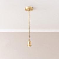 Shaw Adjustable Single Pendant Ceiling Lampholder - Brushed Gold