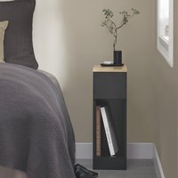 SoBuy Narrow Bedside Table Nightstand - Black
