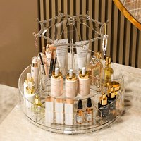 Umbrella-Shaped Acrylic Swivel Makeup Organiser - Transparent