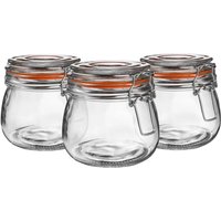 Glass Storage Jar - 500ml - Orange Seal / 6