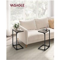 VASAGLE Set of 2 C-Shaped Side Table - Brown