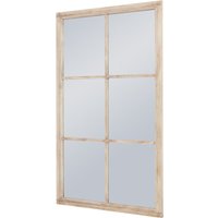 Rustic Window-Style Large Mirror For Modern Spaces - Brown