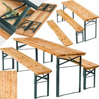 Picnic Table And Benches Sissi, 3-Piece, Foldable - Brown