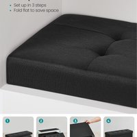 SONGMICS Elegant Storage Ottoman Bench - Black