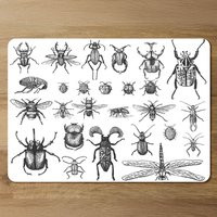 Fleas many species in vintage old hand drawn style Designer Placemat Set - White