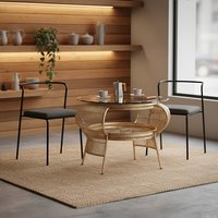 Mantis Champagne Gold Finish Bicycle Wheel Design Coffee Table - Gold
