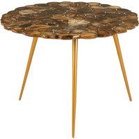 Relic Low Side Table With Agate Stone Top - Brown