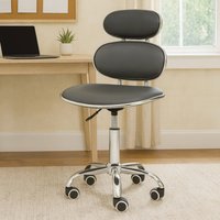 Fran Black PU Home Office Chair - Black