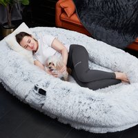 Faux Fur Human Pet Bed - Grey / 173cm