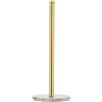 Delphine Gold Kitchen Roll Holder With Marble Base - Black, Gold, White