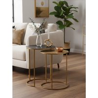 Amira Nest Of Two Gold Tables. - Black, Gold