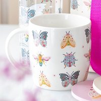 Floral Insect Print Mug - 350ml