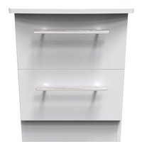 Sherwood Ready Assembled 2 Drawer Bedside Cabinet - Grey Matt
