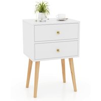 Mid-Century End Table Bedside Table - White