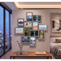12 Multiple - Apertures Irregular Shape Grey Photo Frame Wall Hanging 6 X 4 Inches Picture Display Home Gallery Collage Décoration Present Idea