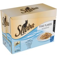 Sheba, Pack of Sheba Fine Flakes Selection Pouches - 12 Sheba, Pack of Sheba Fine Flakes Selection Pouches - 12