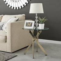 Novara Round Side Table - Gold Chrome