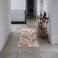 Botanical elements with line art Designer Runner Rug - Pink